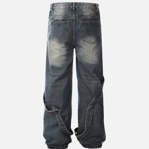 Concert Outfit Vintage Washed Deconstructed Jeans