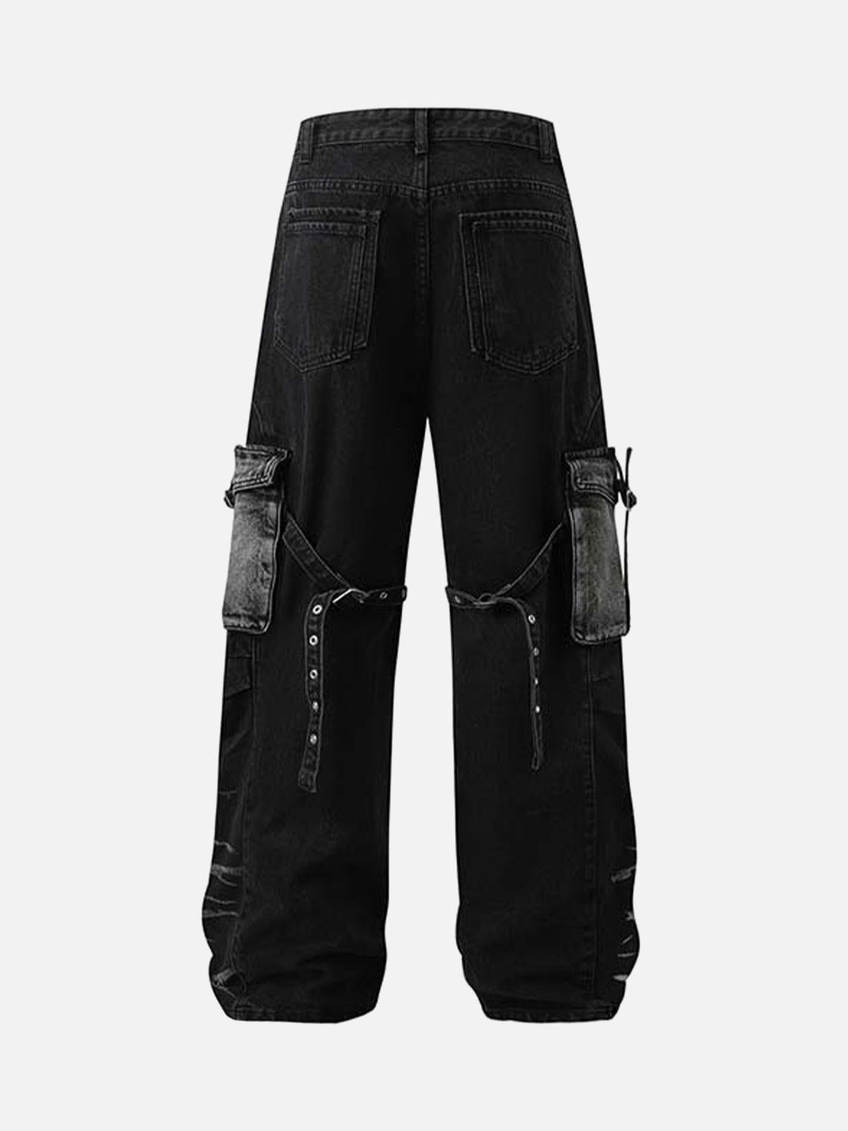 Concert Outfit Vintage Washed Distressed Multi Pocket Cargo Jeans Concert Outfit Vintage Washed Distressed Multi Pocket Cargo Jeans