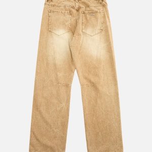 Concert Outfit Vintage Washed Distressed Straight Jeans