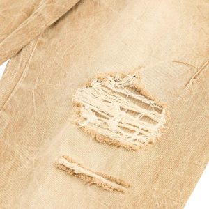 Concert Outfit Vintage Washed Distressed Straight Jeans