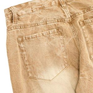 Concert Outfit Vintage Washed Distressed Straight Jeans