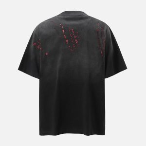 Concert Outfit Vintage Washed Dot Spray T-Shirt