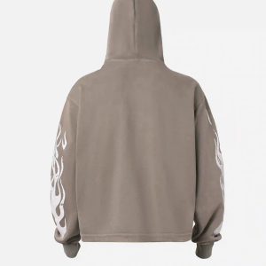 Concert Outfit Vintage Washed Letter Print Hoodie