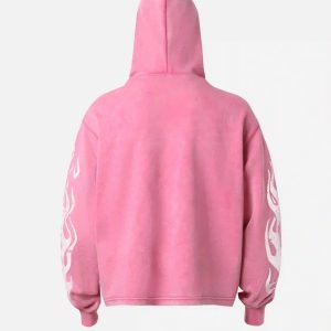 Concert Outfit Vintage Washed Letter Print Hoodie