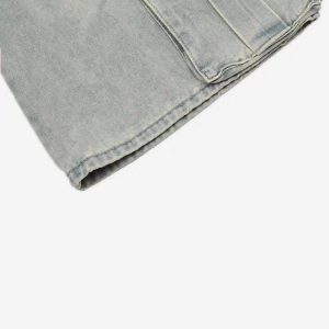 Concert Outfit Vintage Washed Loose Wide-Leg Denim Jorts