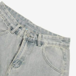 Concert Outfit Vintage Washed Loose Wide-Leg Denim Jorts