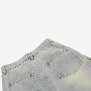 Concert Outfit Vintage Washed Loose Wide-Leg Denim Jorts
