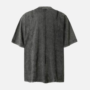 Concert Outfit Vintage Washed Multi-Pocket T-Shirt