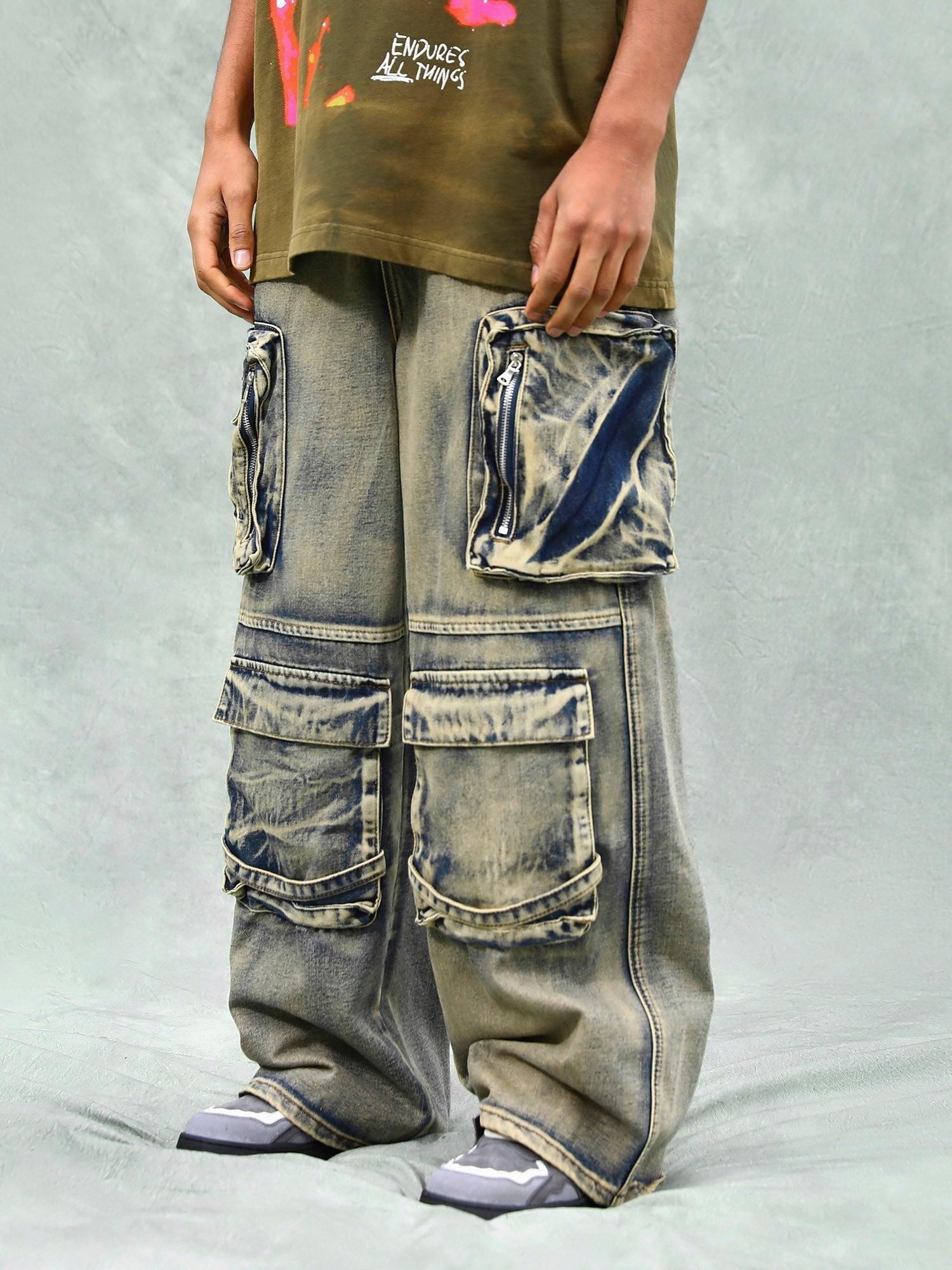 Concert Outfit Vintage Washed Multifunctional Denim Overalls Concert Outfit Vintage Washed Multifunctional Denim Overalls