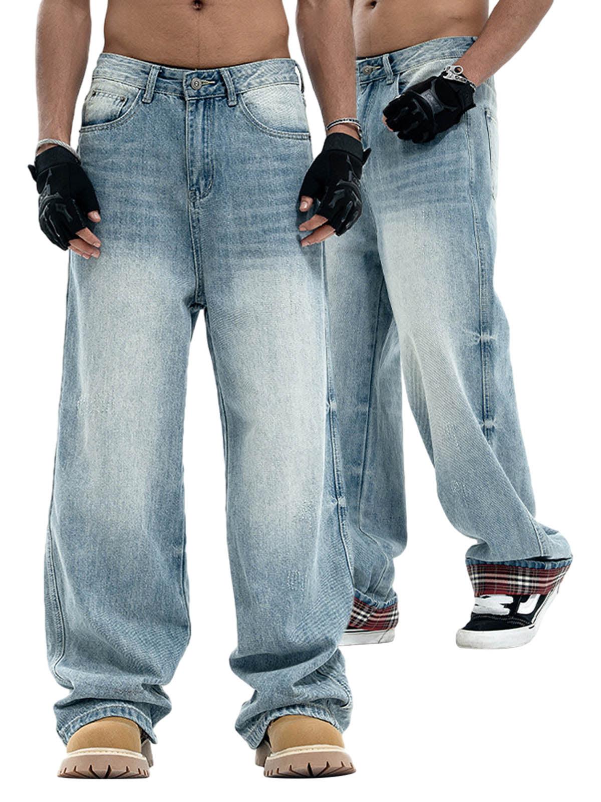 Concert Outfit Vintage Washed Plaid Baggy Jeans Concert Outfit Vintage Washed Plaid Baggy Jeans