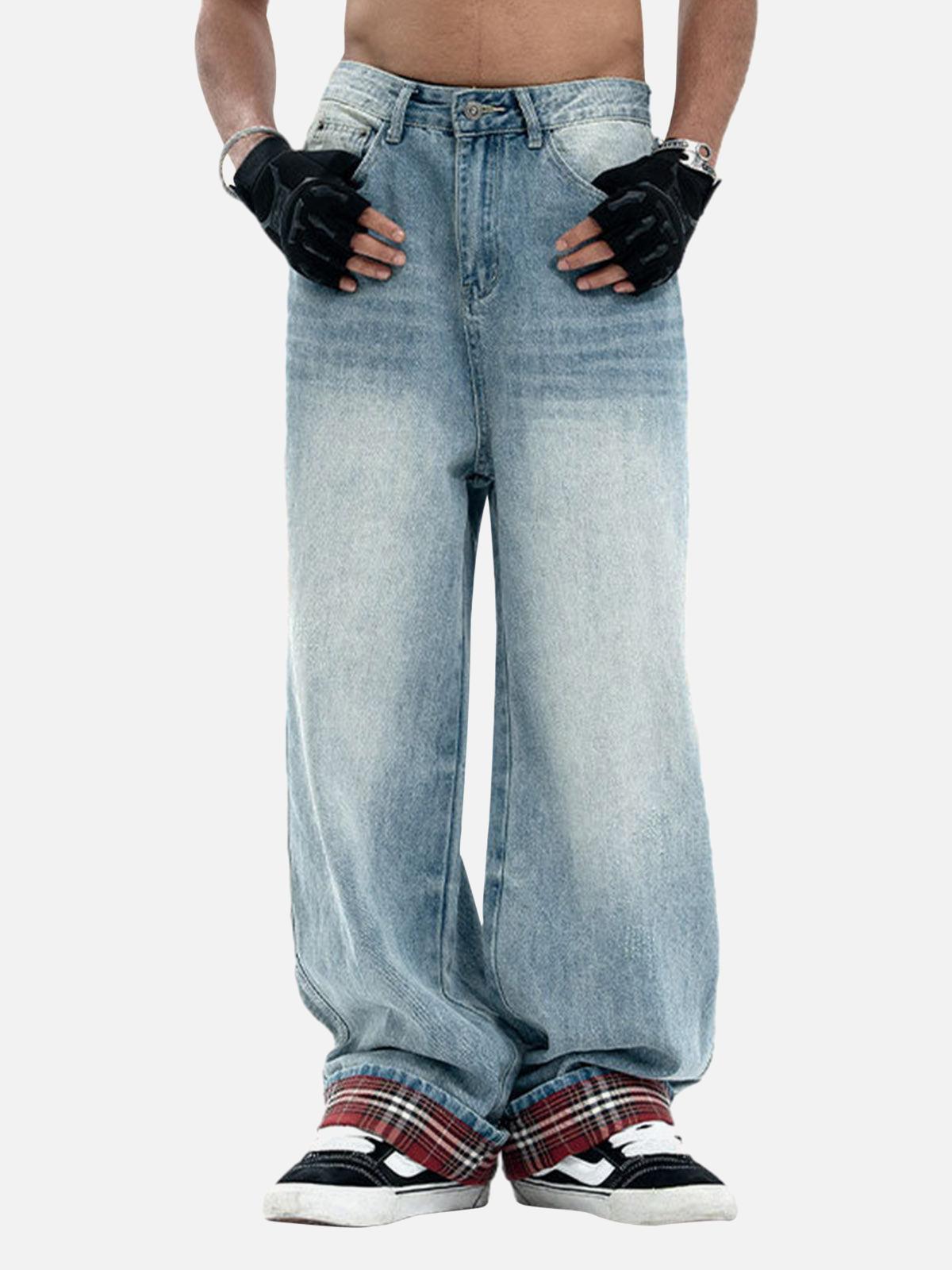 Concert Outfit Vintage Washed Plaid Baggy Jeans Concert Outfit Vintage Washed Plaid Baggy Jeans