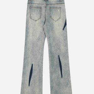 Concert Outfit Vintage Washed Split Structure Hip-Hop Jeans