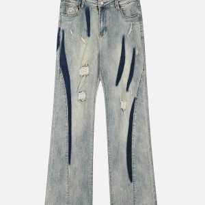 Concert Outfit Vintage Washed Split Structure Hip-Hop Jeans