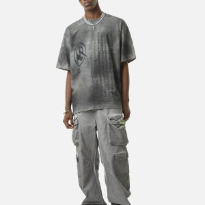 Concert Outfit Vintage Wasteland Style Multi Pocket Work Pants