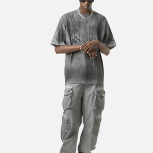 Concert Outfit Vintage Wasteland Style Multi Pocket Work Pants