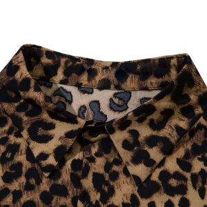 Concert Outfit Vintage Wild Leopard Print Button-Up Shirt