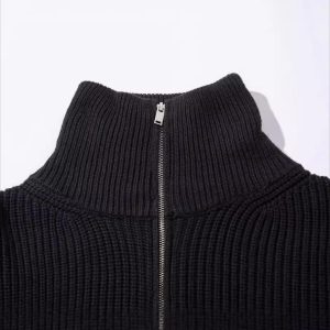 Concert Outfit Vintage Worn Loose zipper Sweater