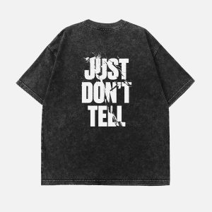 Concert Outfit Washed Alphabet Print Tee