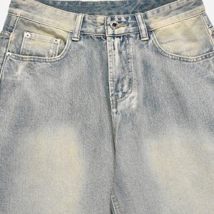 Concert Outfit Washed And Worn Loose Jeans