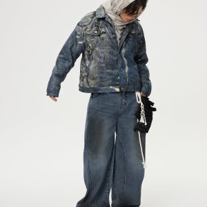 Concert Outfit Washed Barrel Loose Jeans