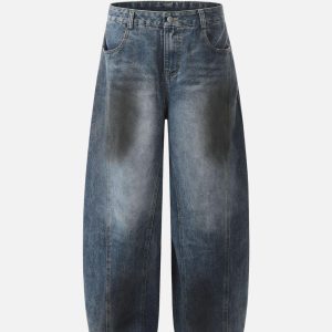 Concert Outfit Washed Barrel Loose Jeans