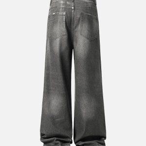 Concert Outfit Washed Batik Straight Jeans