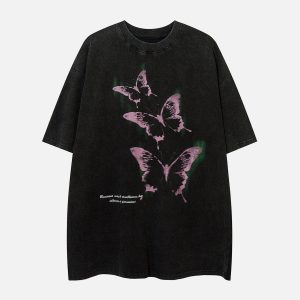 Concert Outfit Washed Butterfly Graphic Tee