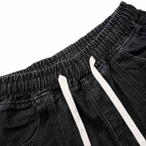 Concert Outfit Washed Cargo Denim Shorts