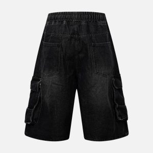 Concert Outfit Washed Cargo Denim Shorts