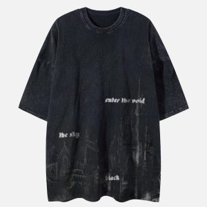 Concert Outfit Washed Castle Print Tee