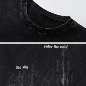 Concert Outfit Washed Castle Print Tee