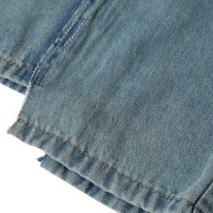 Concert Outfit Washed Deconstructed Irregular Patchwork Straight Jeans