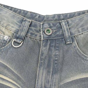 Concert Outfit Washed Denim Hip-Hop Shorts