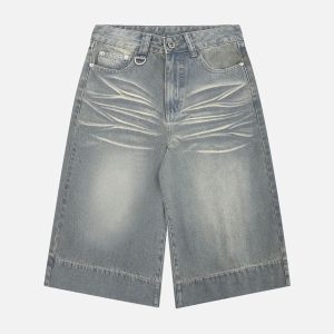 Concert Outfit Washed Denim Hip-Hop Shorts
