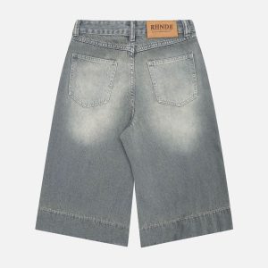 Concert Outfit Washed Denim Hip-Hop Shorts