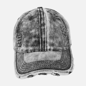 Concert Outfit Washed Denim Outdoor  Cap