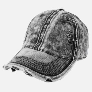 Concert Outfit Washed Denim Outdoor  Cap