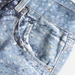 Concert Outfit Washed Diamond Print Jeans