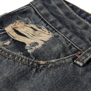 Concert Outfit Washed Dirty-Dye Straight Jeans