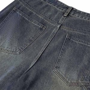 Concert Outfit Washed Dirty-Dye Straight Jeans