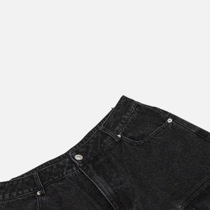 Concert Outfit Washed Distressed Cargo Pocket Jeans