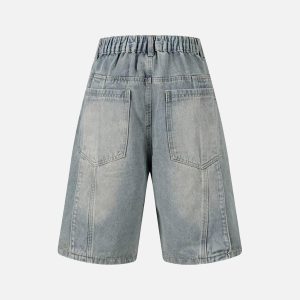 Concert Outfit Washed Distressed Deconstructed Split Denim Shorts