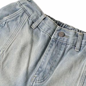Concert Outfit Washed Distressed Deconstructed Split Denim Shorts
