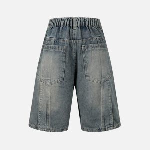 Concert Outfit Washed Distressed Deconstructed Split Denim Shorts