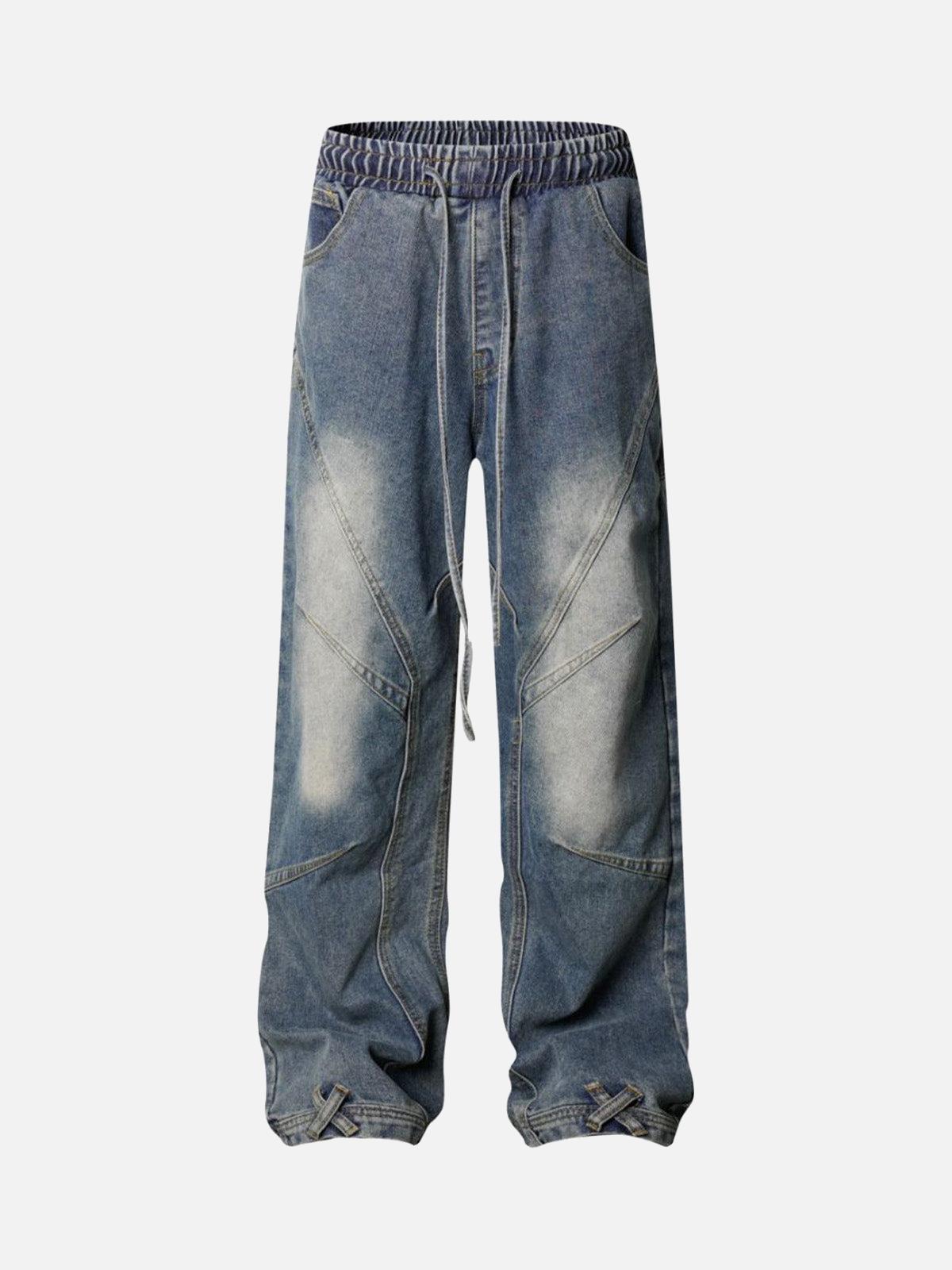 Concert Outfit Washed Distressed Deconstructed Split Drawstring Jeans Concert Outfit Washed Distressed Deconstructed Split Drawstring Jeans
