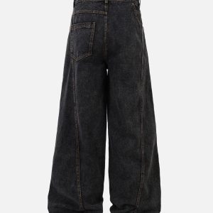 Concert Outfit Washed Distressed Deconstructed Split Jeans