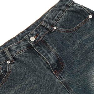 Concert Outfit Washed Distressed Deconstructed Split Work Jeans