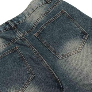 Concert Outfit Washed Distressed Deconstructed Split Work Jeans