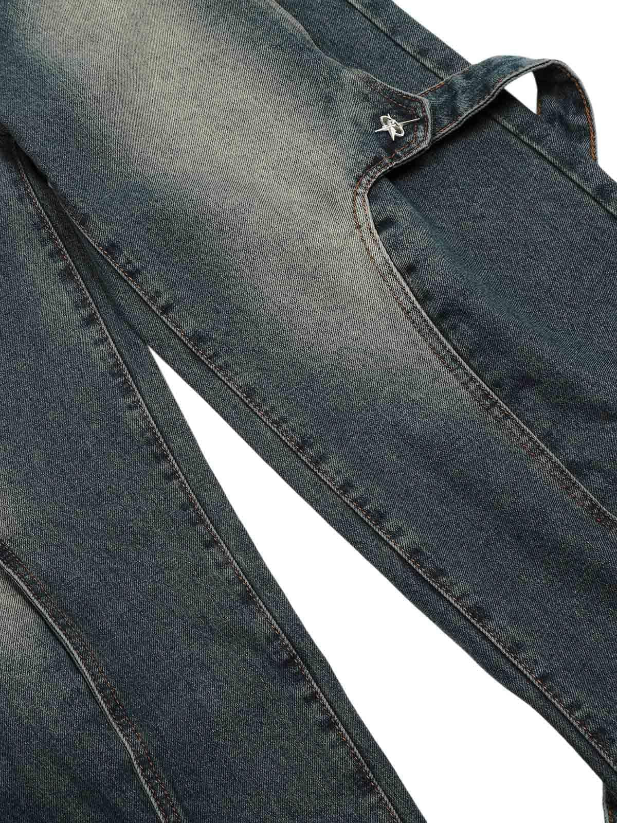 Concert Outfit Washed Distressed Deconstructed Split Work Jeans Concert Outfit Washed Distressed Deconstructed Split Work Jeans