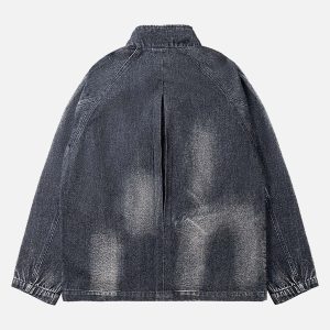 Concert Outfit Washed Distressed Denim Jacket